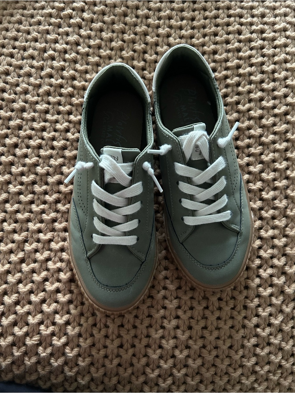 Women's blowfish Malibu Low-Top Olive Green Sneakers with White Laces